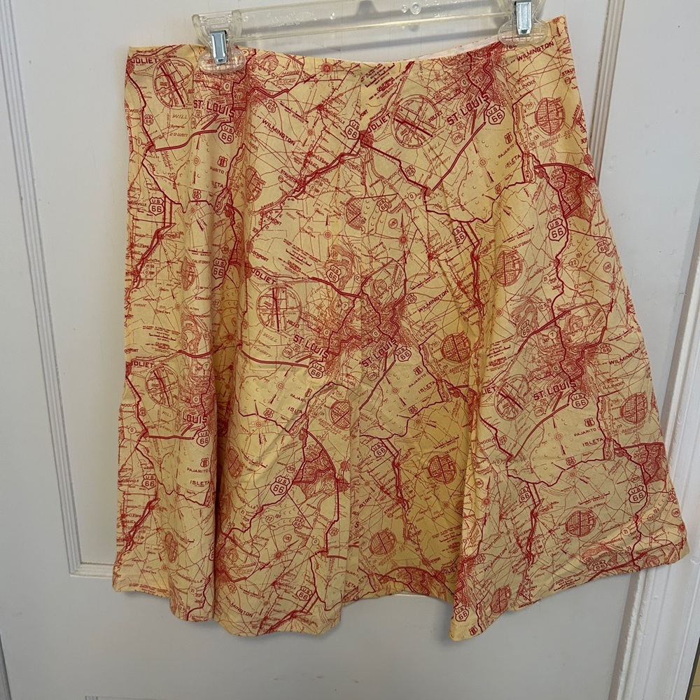 Handmade Map Print Skirt